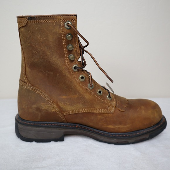 Ariat WorkHog 8" Composite Toe Work Boots Brown Leather Mens 10D - Picture 9 of 16
